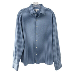 Peter Millar Men's Multicolor Blue and White Collared Plaid Button Down Size M